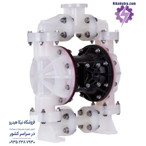 پمپ دیافراگمی پمکار مدل PK10 PP/N پمپ دیافراگمی 1 اینچ بدنه پلاستیکی با دیافراگم تفلون