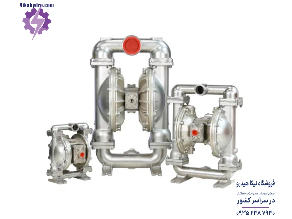 پمپ دیافراگمی بدنه استیل پمپ دیافراگمی بدنه استیل در سایزهای کختلف مناسب برای انتقال انواع سیالات صنعتی