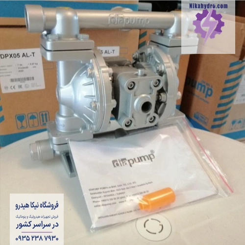 پمپ دیافراگمی دیا مدل DPX05 AL/T بدنه آلومینیومی، دیافراگم تفلونی، ورود و خروج 3/4 اینچ، سری Pro، دبی خروجی 57 لیتر بر دقیقه، ساخت شرکت دیا ترکیه.