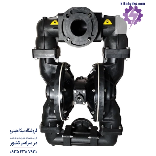 پمپ دیافراگمی سایز 3 اینچ دیا پمپ دیافراگمی سایز 3 اینچ دیا با بدنه پلاستیکی و دیافراگم تفلون